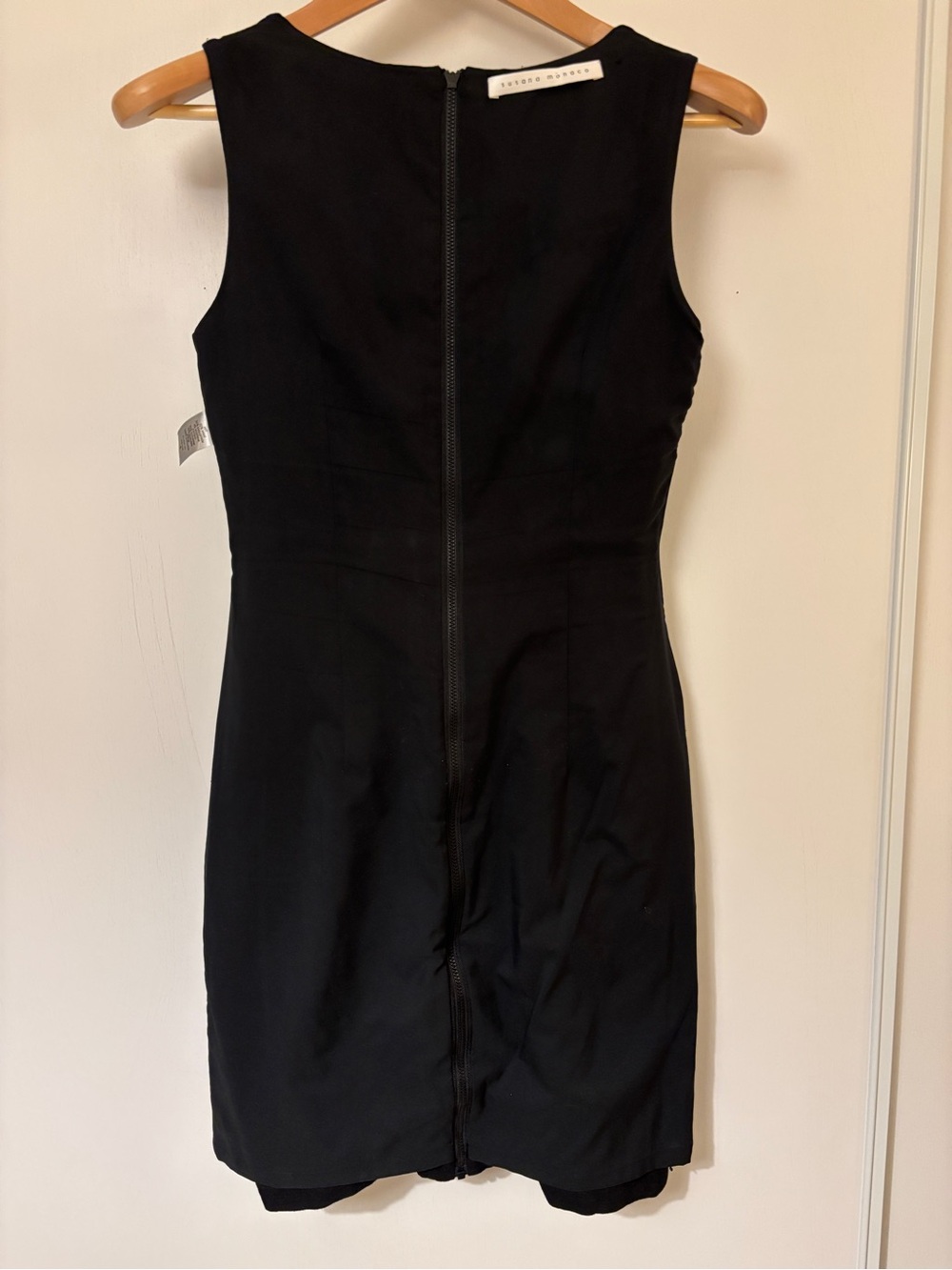 Susana Monaco Little Black Sheath Dress Size 4 Sleeveless Zipper 90s Minimalist - Picture 5 of 11